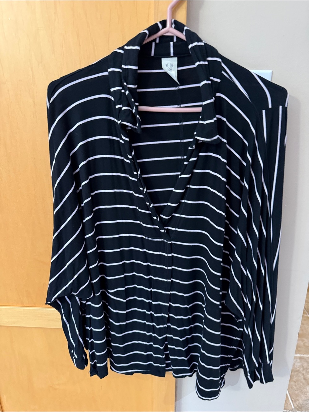 We The Free Black Top with White Pinstripes